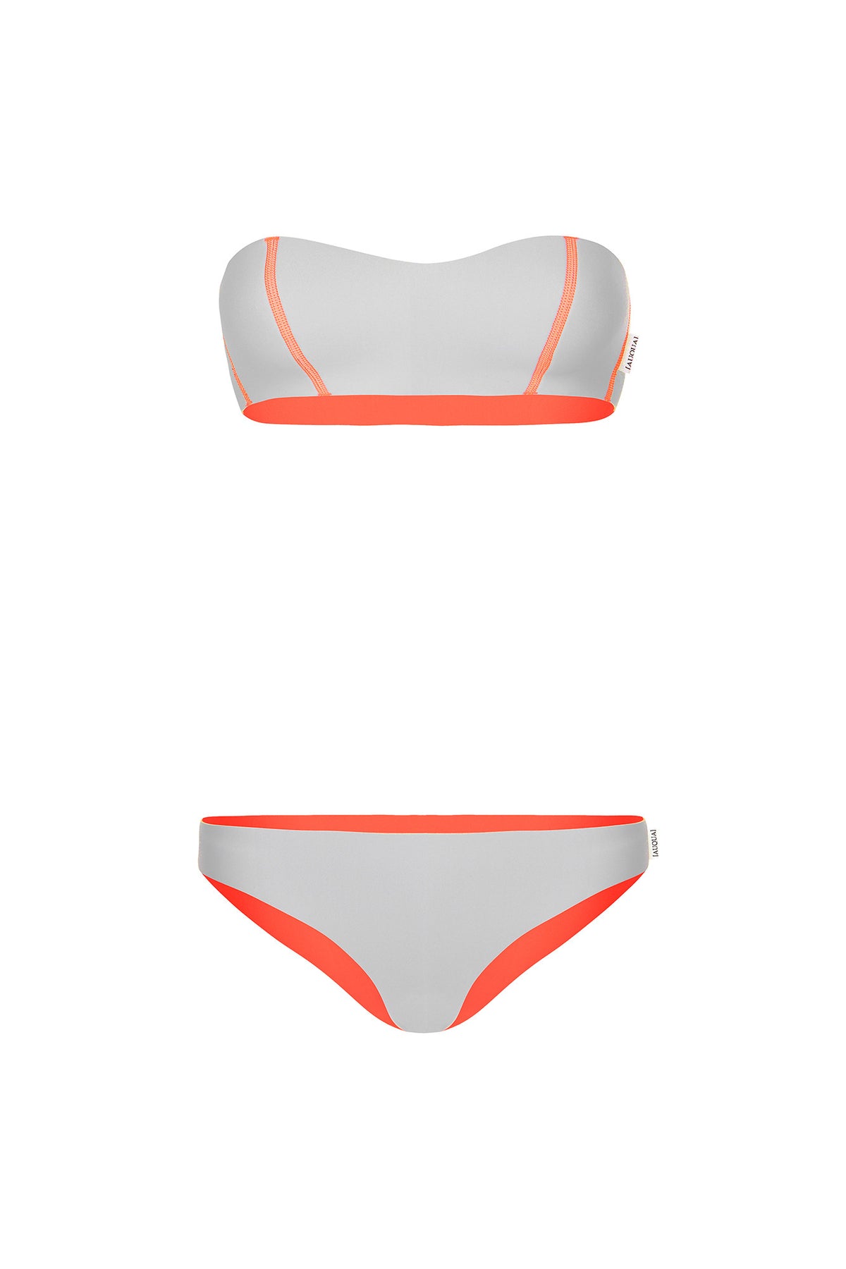 &quot;Cara&quot; Bandeau Reversible Bikini [Oklahoma Orange / Grey Goose]