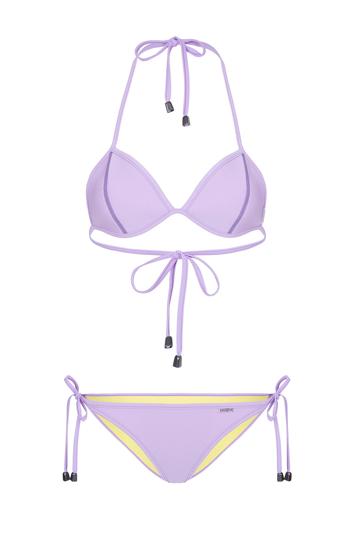 &quot;Candice&quot; Triangle Reversible Bikini [Long Island Lemon / Lyon Lilac]