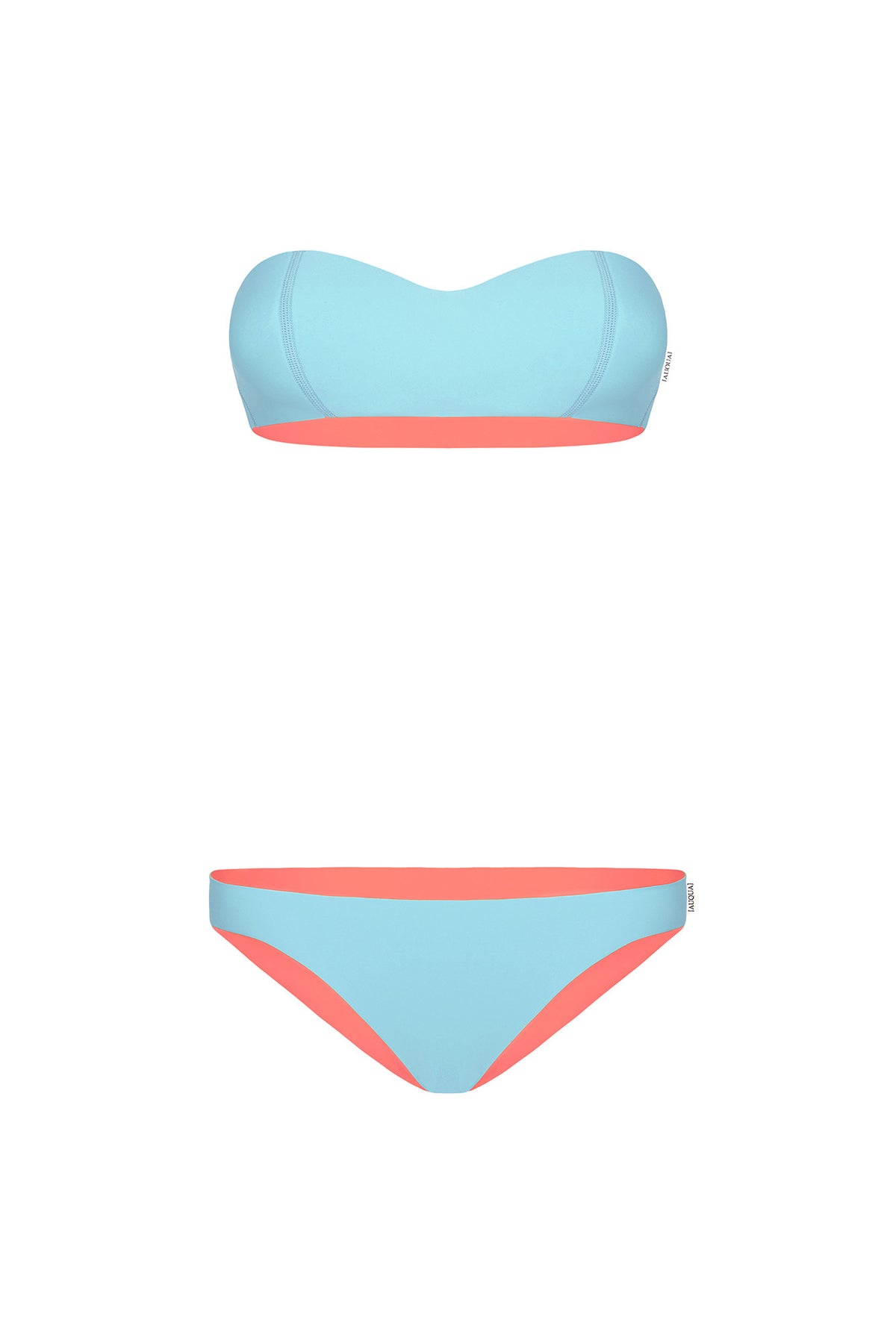 WAREHOUSE SALE - &quot;Cara&quot; Bandeau Reversible Bikini [Caribbean Coral/ Amalfi Aqua]